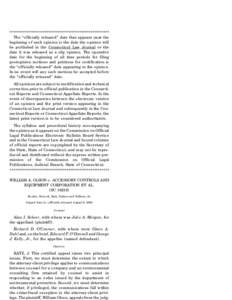 ****************************************************** The ‘‘officially released’’ date that appears near the beginning of each opinion is the date the opinion will be published in the Connecticut Law Journal or 