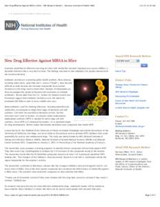 New Drug Effective Against MRSA in Mice - NIH Research Matters - National Institutes of Health (NIH[removed]:43 AM U.S. Department of Health & Human Services