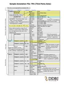 Sample Annotation File: TPA (Third Party Data) This line is not required for annotation file. Second entry  First entry