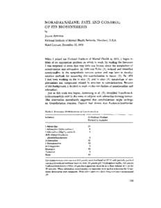 NORADRENALINE: FATE AND CONTROL OF ITS BIOSYNTHESIS bY JULIUS