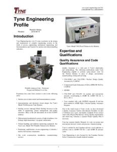www.tyne-engineering.com Tel: (Fax:(Tyne Engineering Profile Revision
