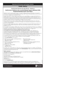 Public Notice - Draft terms of reference for an environmental impact statement (EIS) - Proposed Baralaba South Coal Project