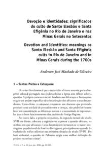 60 • ANDERSON JOSÉ MACHADO DE OLIVEIRA  Devoção e identidades: significados
