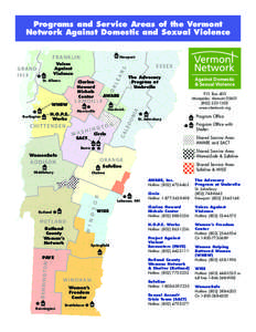 Programs and Service Areas of the Vermont Network Against Domestic and Sexual Violence Newport 