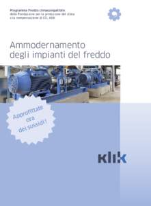 Programma Freddo climacompatibile della Fondazione per la protezione del clima e la compensazione di CO₂ KliK Ammodernamento degli impianti del freddo