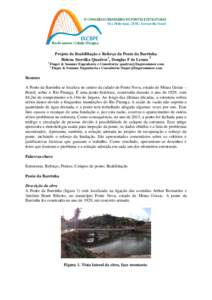 Projeto de Reabilitação e Reforço da Ponte da Barrinha 2 Helena Szortika Quadros1, Douglas F de Lemos 1  Finger & Sommer Engenharia e Consultoria/ 