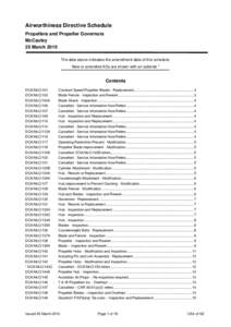 Airworthiness Directive Schedule - Propellers & Propeller Governors - McCauley