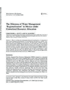 Downloaded By: [University of Arizona] At: 22:10 7 March[removed]Water Resources Development, Vol. 24, No. 1, 61–74, March[removed]The Dilemma of Water Management