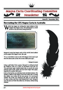 Magna Carta Coordinating Committee Newsletter Issue 01 - November 2014
