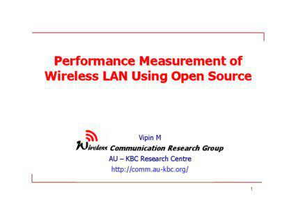 Performance Measurement of Wireless LAN Using Open Source