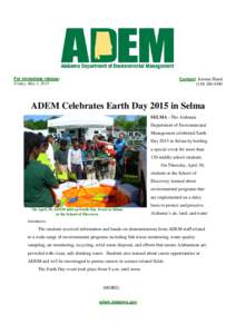 Alabama Department of Environmental Management / Selma /  Alabama / Earth Day / Geography of Alabama / Alabama / Southern United States