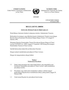 UNITED NATIONS United Nations Transitional Administration in East Timor NATIONS UNIES Administrasion Transitoire des Nations