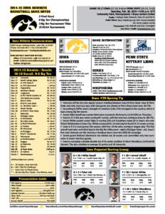 [removed]IOWA HAWKEYE BASKETBALL GAME NOTES  