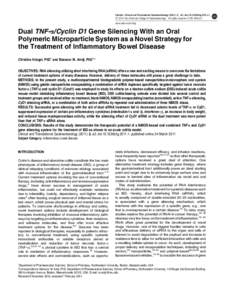 Citation: Clinical and Translational Gastroenterology[removed], e2; doi:[removed]ctg[removed]  & 2011 the American College of Gastroenterology All rights reserved 2155-384x/11 www.nature.com/ctg  Dual TNF-a/Cyclin D1 Gene S