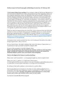 Further reasons for David Cammegh’s withholding of council tax: 15th FebruaryNo taxation without representation: I have recently written to Cllr Jessamy Blanford by email, post and recorded delivery. In this 