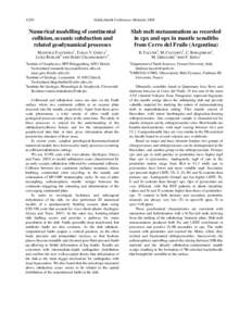 A250  Goldschmidt Conference Abstracts 2008 Numerical modelling of continental collision, oceanic subduction and