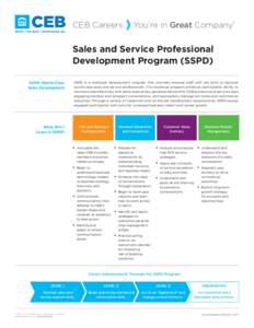 CEB Careers  You’re in Great Company® Sales and Service Professional Development Program (SSPD)