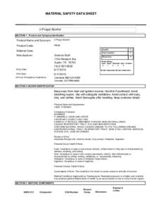 MATERIAL SAFETY DATA SHEET  n-Propyl Alcohol SECTION 1 . Product and Company Idenfication  Product Name and Synonym: