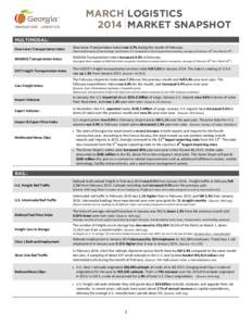 _______  MARCH LOGISTICS 2014 MARKET SNAPSHOT _