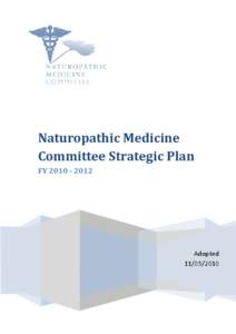 California Naturopathic Medicine Committee -- Strategic Plan