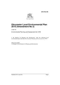 2013 No 381  New South Wales Gloucester Local Environmental Plan[removed]Amendment No 2)