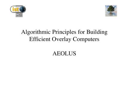 System administration / Transaction processing / Distributed computing / Aeolus / Algorithm / Computer / Mathematics / Software / Computing / Project management / Scalability