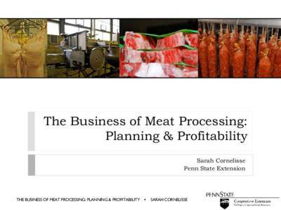The Business of Meat Processing: Planning & Profitability