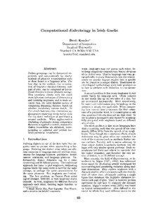 Computational dialectology in Irish Gaelic B r e t t Kessler* Department of Linguistics