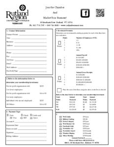 Join the Chamber And Market Your Business! 50 Merchants Row, Rutland, VT[removed]Ph: [removed] ~ [removed] ~ www.rutlandvermont.com