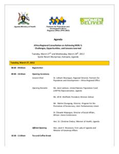 Uganda Ministry of Health  Partners for Population and Development-Africa Regional Office (PPD ARO)