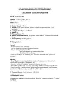 SCARBOROUGH BEACH ASSOCIATION INC. AGM