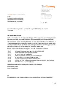 ProEconomy coachen | planen | umsetzen Undine Stricker-Berghoff Dipl.-Ing. (TU) CEng MEI VDI  ProEconomy | Distelkrog 73 | Lübeck-Travemünde