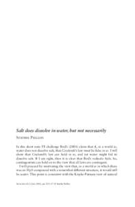 salt does dissolve in water  255 in question are the charges of the water dipoles and sodium atoms). But it does not follow that in any possible world where Coulomb’s law (or something reasonably similar to it) is fals