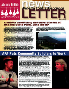 news LETTER Alabama Folklife Association Spring | 2010