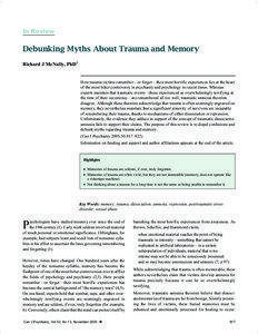In Review  Debunking Myths About Trauma and Memory