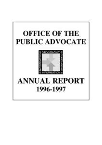 OFFICE OF THE PUBLIC ADVOCATE ANNUAL REPORT[removed]