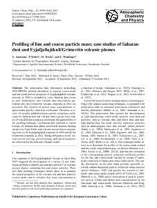 Pollution / Aerosol science / AERONET / Colloidal chemistry / Dust / Particle-size distribution / Mineral dust / Ceilometer / Volcanic ash / Particulates / Atmospheric sciences / Meteorology