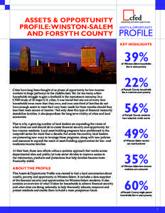 Assets & oPPortUNItY ProfILe: wINstoN-sALeM ANd forsYtH CoUNtY ASSETS & OPPORTUNITY