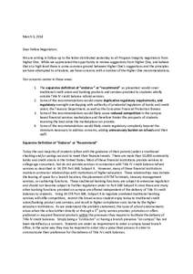 Negotiated Rulemaking for Higher Education[removed]: PII Session 2 - Cash Management Response to Higher One from P. Kundert and T. Levandowski (PDF)