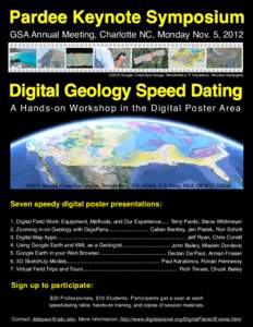 Pardee Keynote Symposium GSA Annual Meeting, Charlotte NC, Monday Nov. 5, 2012 ©2012 Google, Cnes/Spot Image, TerraMetrics, P. Karabinos, Wooster Geologists  Digital Geology Speed Dating