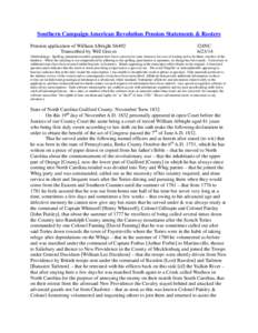 Southern Campaign American Revolution Pension Statements & Rosters Pension application of William Albright S6492 Transcribed by Will Graves f24NC[removed]