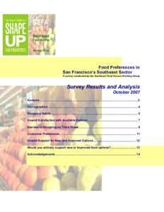 SEFA Southeast Food Access Working Group  Food Preferences in