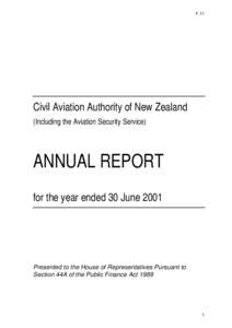 F.11  Civil Aviation Authority of New Zealand (Including the Aviation Security Service)  ANNUAL REPORT