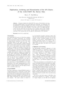 Publ. Astron. Soc. Aust., 1998, 15, 42–3 . Digitisation, Archiving and Dissemination of the 275 Gbytes of the AAO/UKST Hα Survey Data Harvey T. MacGillivray