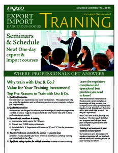 COURSES SUMMER/FALLEXPORT IMPORT  Training