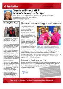 e-bulletin  Jan/Feb 2011 Glenis Willmott MEP Labour’s Leader in Europe