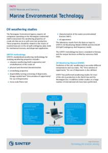 FACTS SINTEF Materials and Chemistry Marine Environmental Technology  March 2015