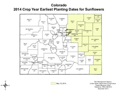 Colorado 2014 Crop Year Earliest Planting Dates for Sunflowers MOFFAT 081  ROUTT