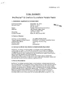 K123904 pg 1 of[removed]k) SUMMARY ProTheia I T M