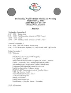 Agenda: Rocky Point 7 Sepember 2012